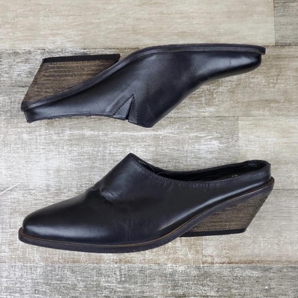 FREE PEOPLE TALLULAH LEATHER BLACK MULE. SIZE 39 1/2 - Picture 1 of 7